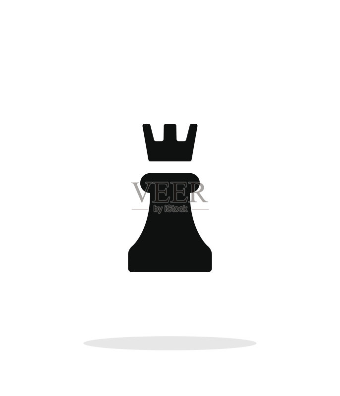 白色背景上的国际象棋车简约图标图标素材