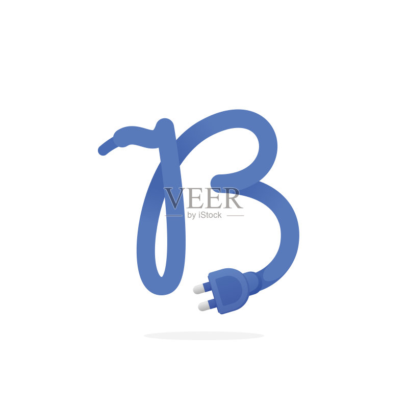 插头电缆构成的B字母图标图标素材
