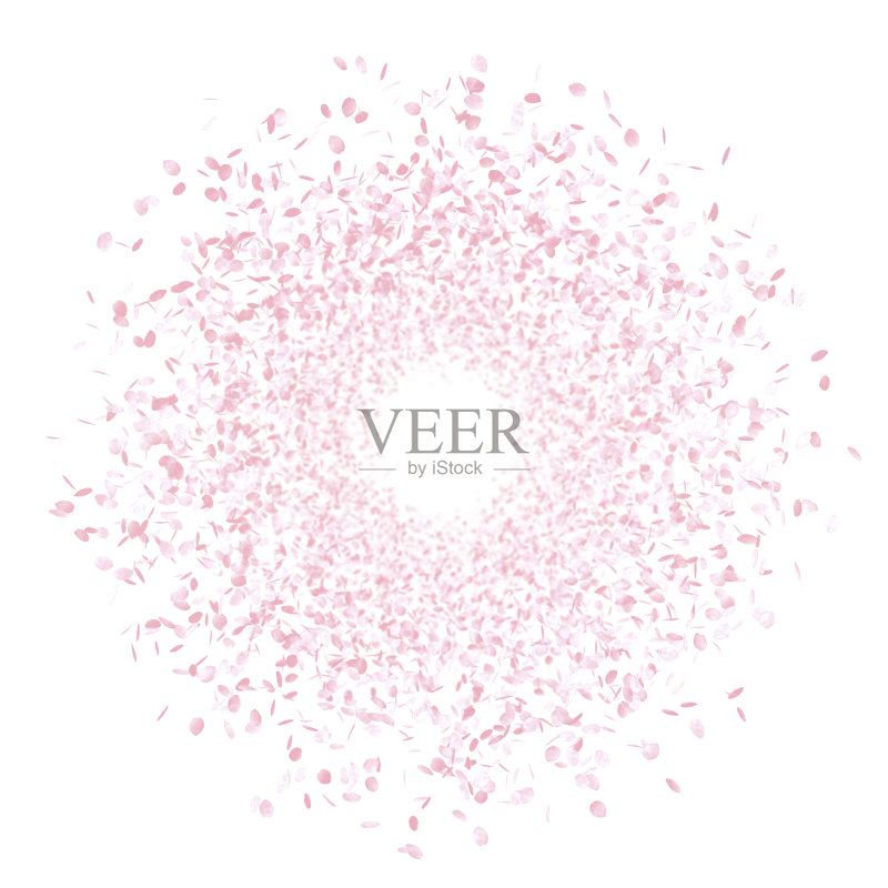 春花粉红，樱花花圈正版图片素材