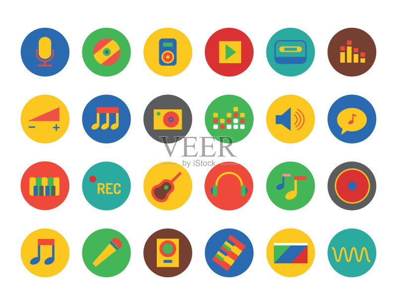音乐图标合集：声音、工具、DJ、派对、音符图标素材