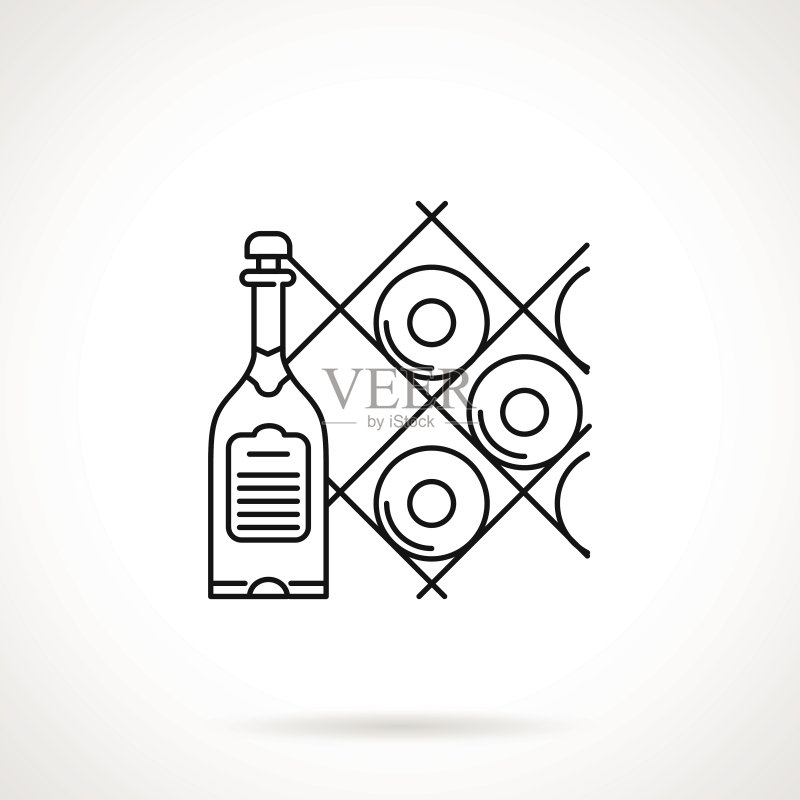 葡萄酒黑色线条矢量图标图标素材