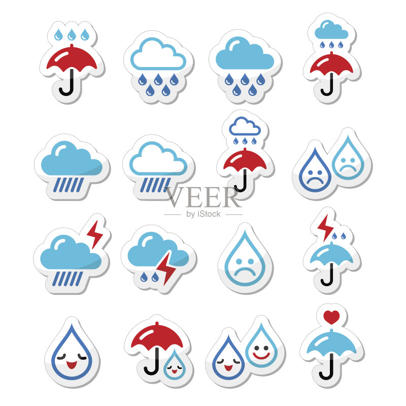 雷雨云矢量图标合集图标素材