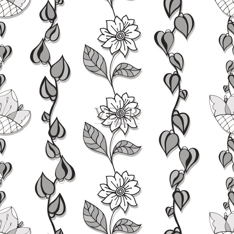 花的图案正版插画素材