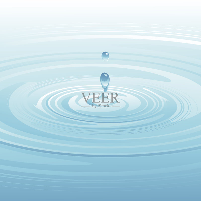 下落的水滴。矢量图正版插画素材