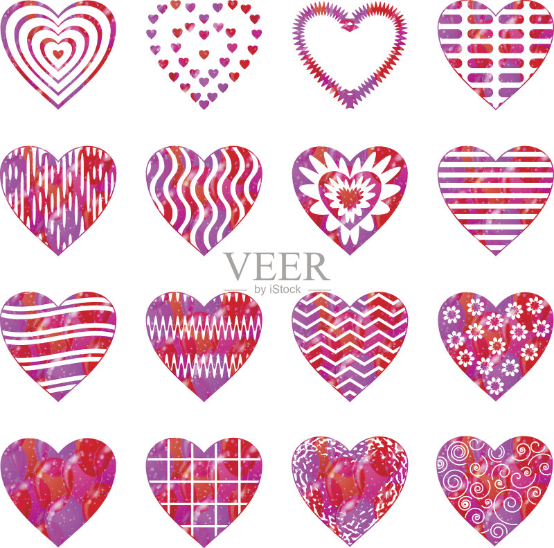 情人心用图案，套正版插画素材