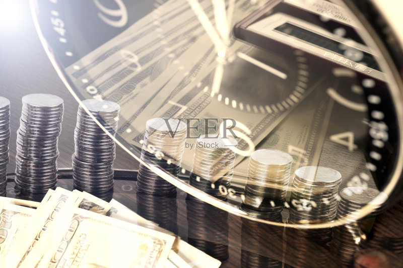 财务报告。时间就是金钱和财富。正版图片素材