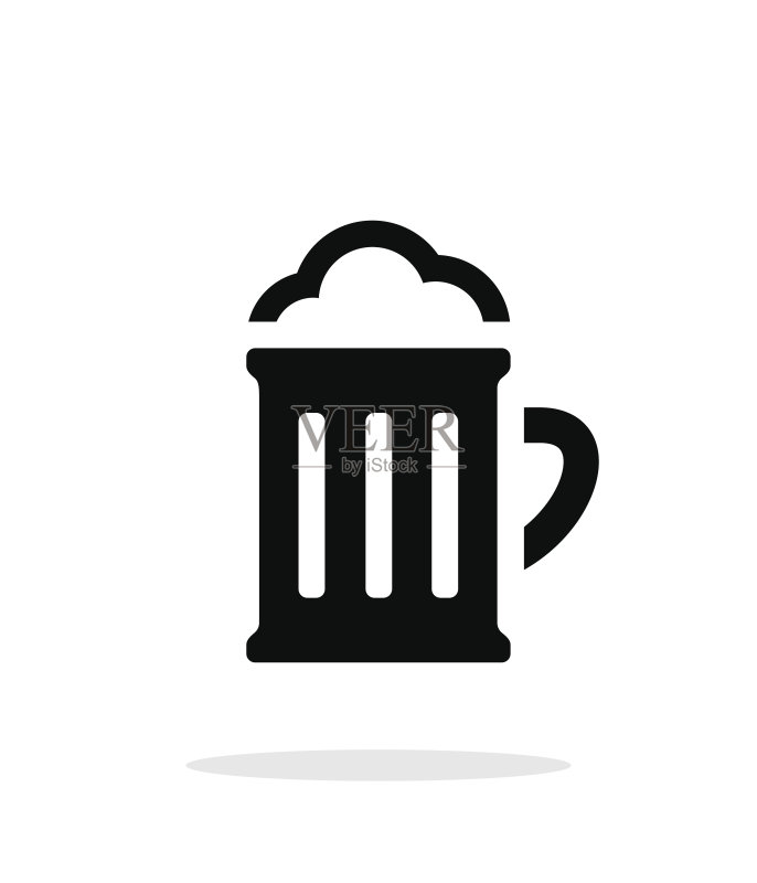 白色背景上的啤酒杯酒吧简约图标图标素材