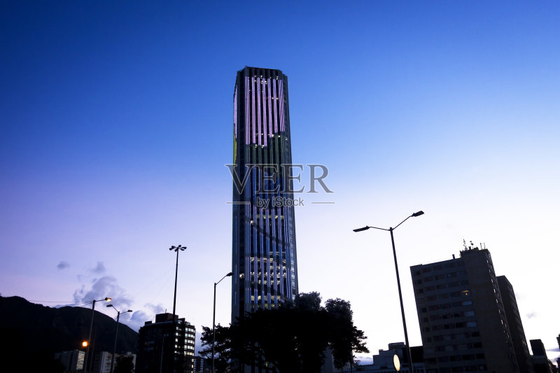 Bogotá日落时分的市中心正版图片素材