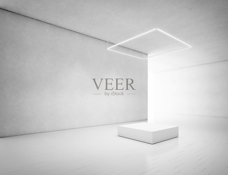 带讲台的白色房间正版图片素材