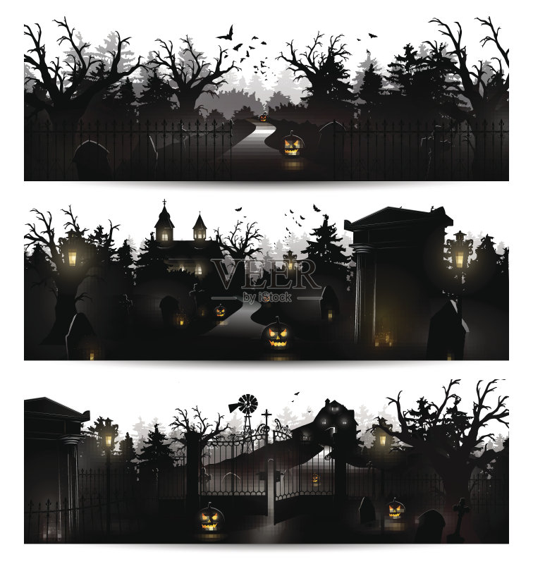 万圣节的轮廓正版插画素材