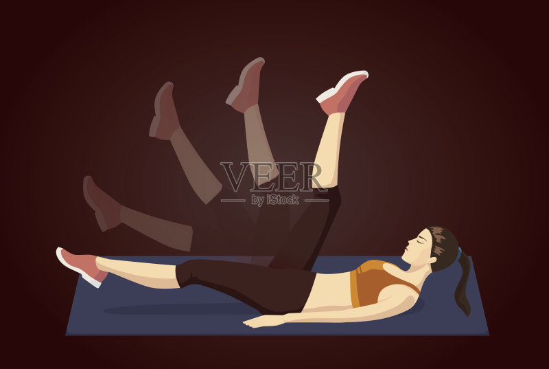 在黑暗的背景下进行腿部摆动练习正版插画素材