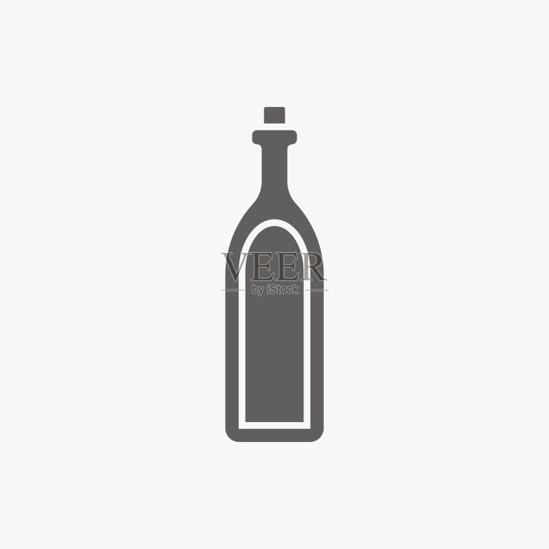 酒精标志图标。饮品符号。瓶子图标素材