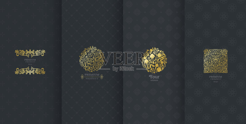 设计元素的集合，标签，图标，框架，包装正版插画素材