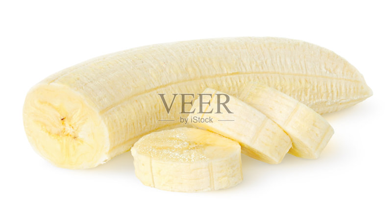 去皮的香蕉孤立在白色正版图片素材