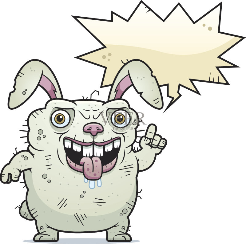 丑陋的小兔子说正版插画素材