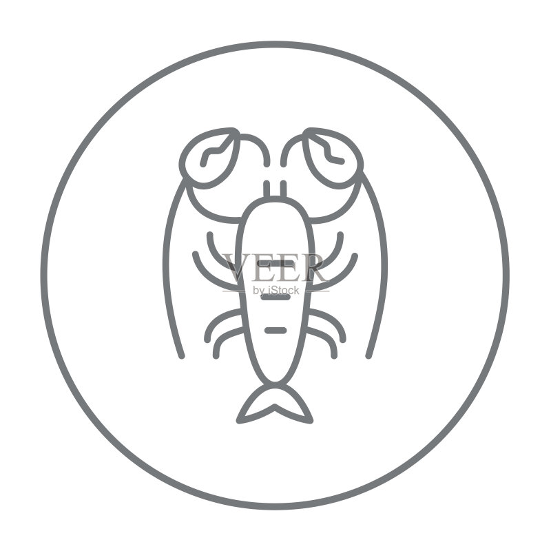 龙虾线条图标图标素材