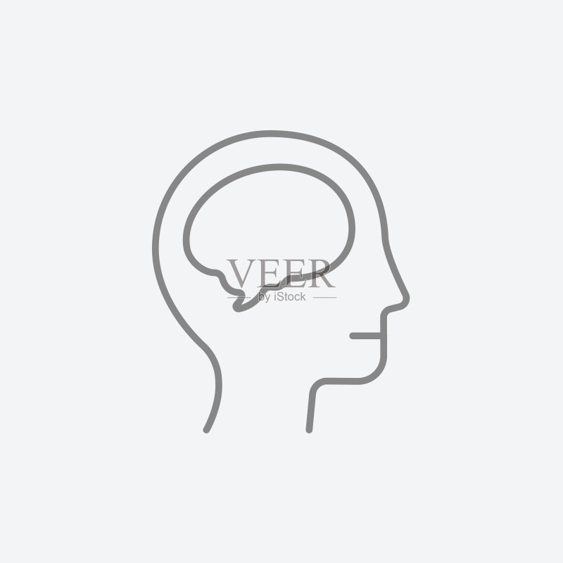 人脑线条图标图标素材