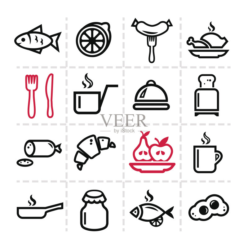 简约食物图标合集图标素材