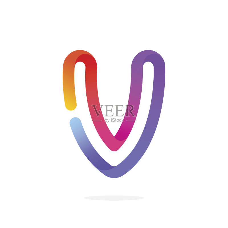 V 字母彩色图标图标素材