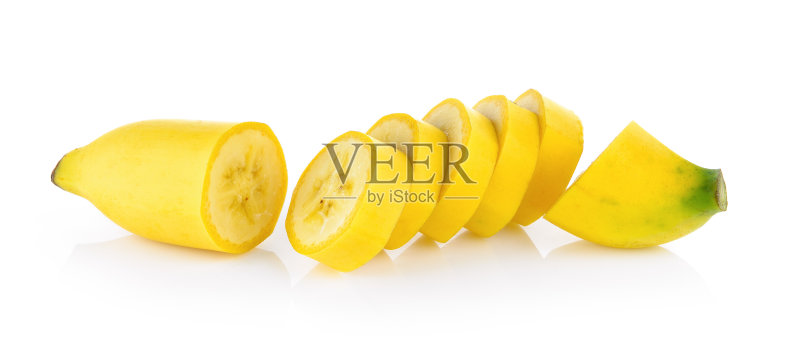 在白色背景上分离的香蕉正版图片素材