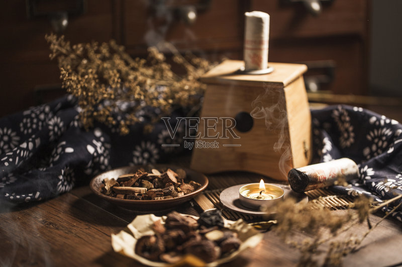 艾灸中药正版图片素材