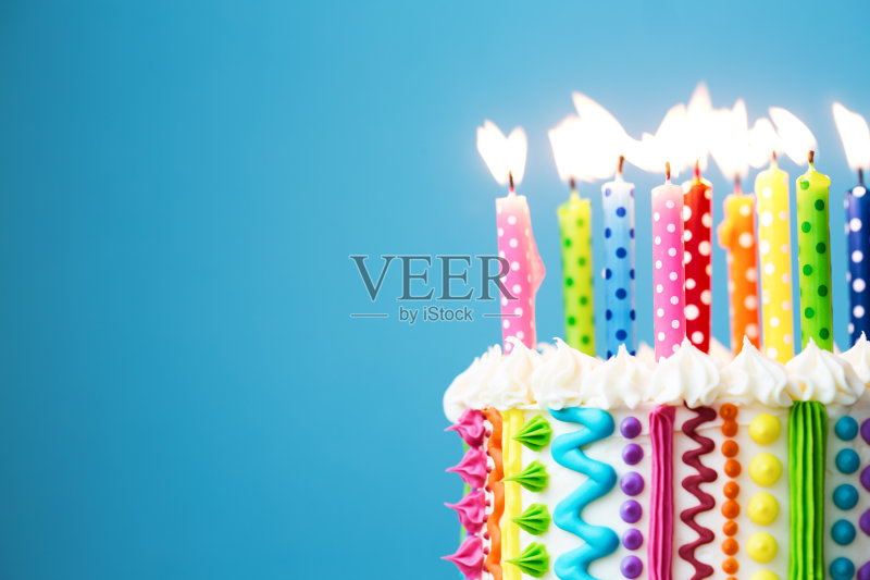 丰富多彩的生日蜡烛正版图片素材