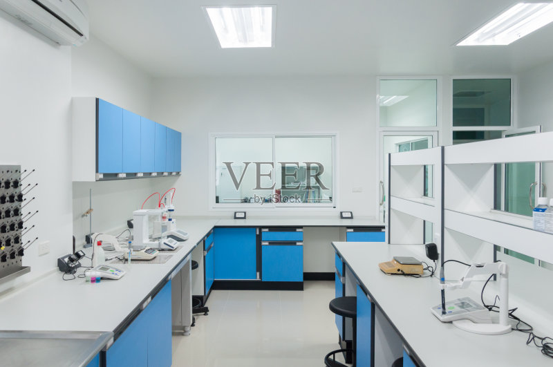 科学现代实验室室内建筑。正版图片素材