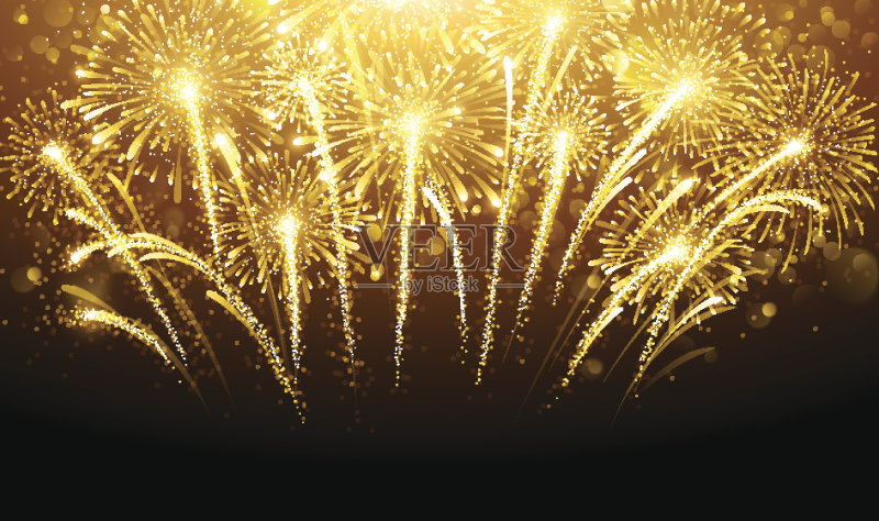 节日烟花正版插画素材