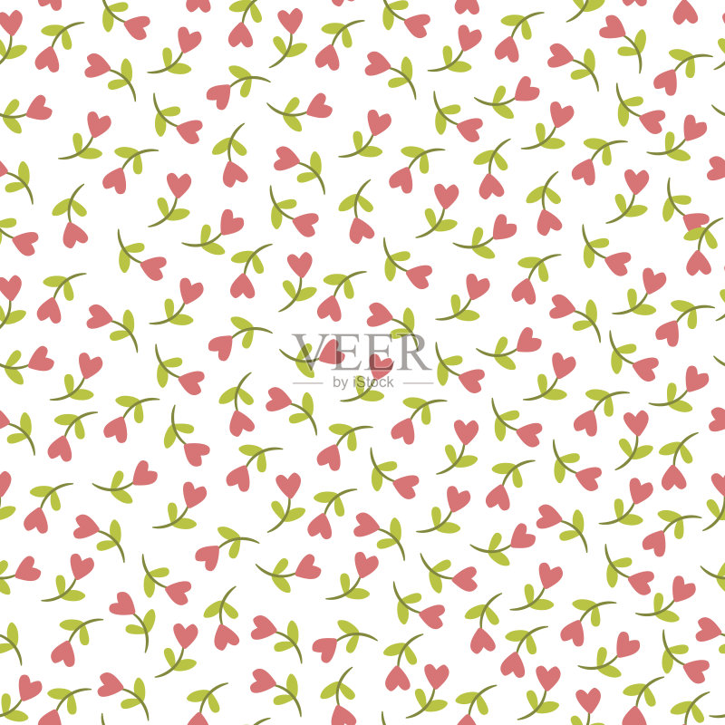 无缝的花卉图案。正版插画素材