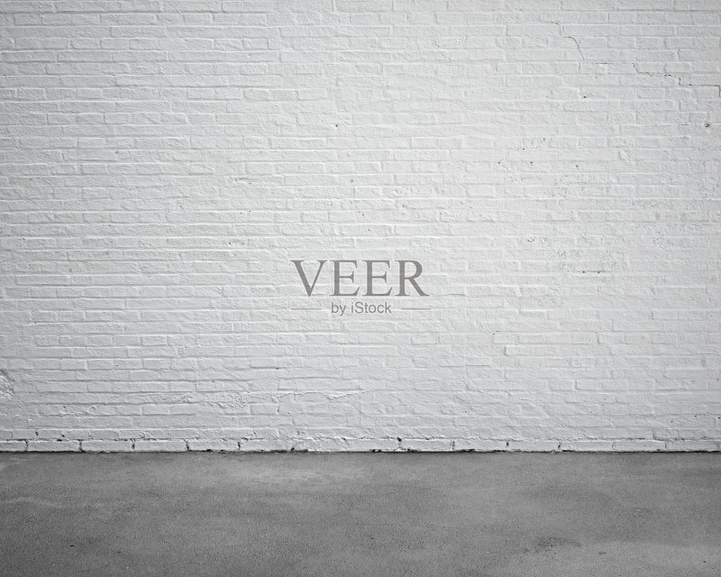 室内采用白色砖墙和混凝土地板正版元素素材