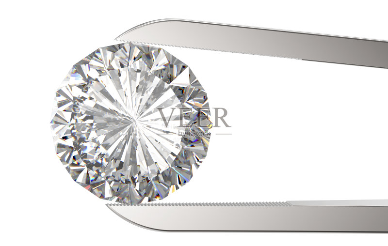 钻石在镊子正版图片素材