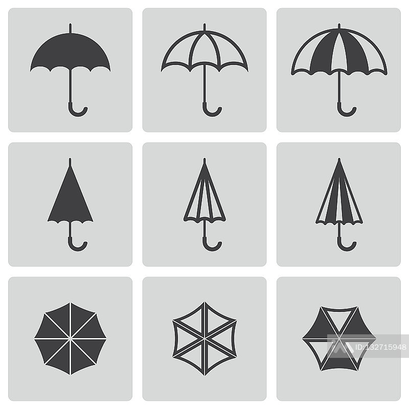 黑色雨伞图标矢量素材图标素材