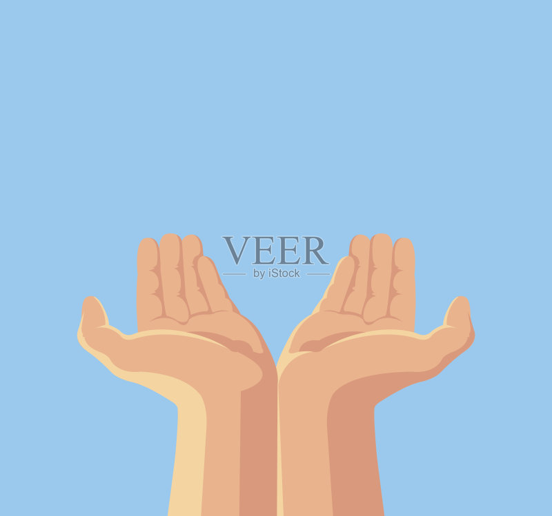 人类的手。矢量平面卡通插图正版元素素材