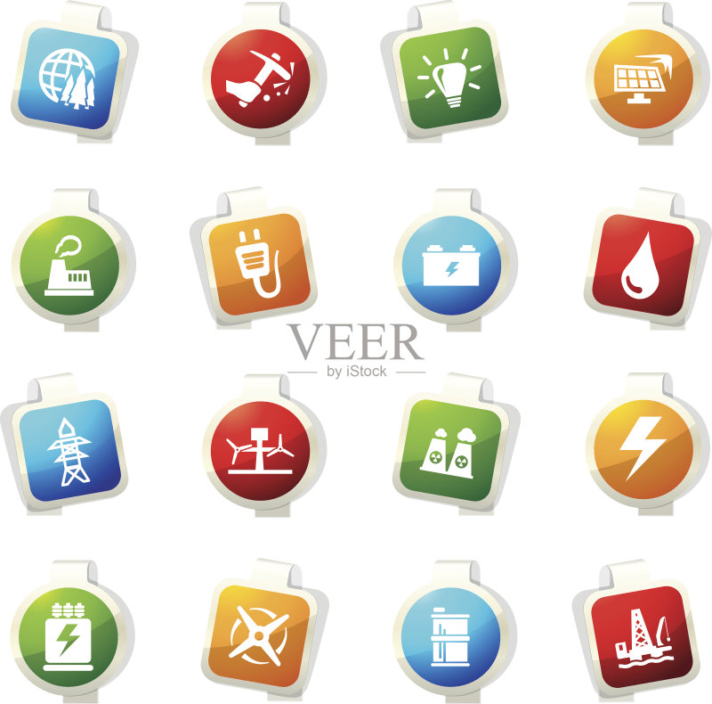 替代能源图标套装图标素材