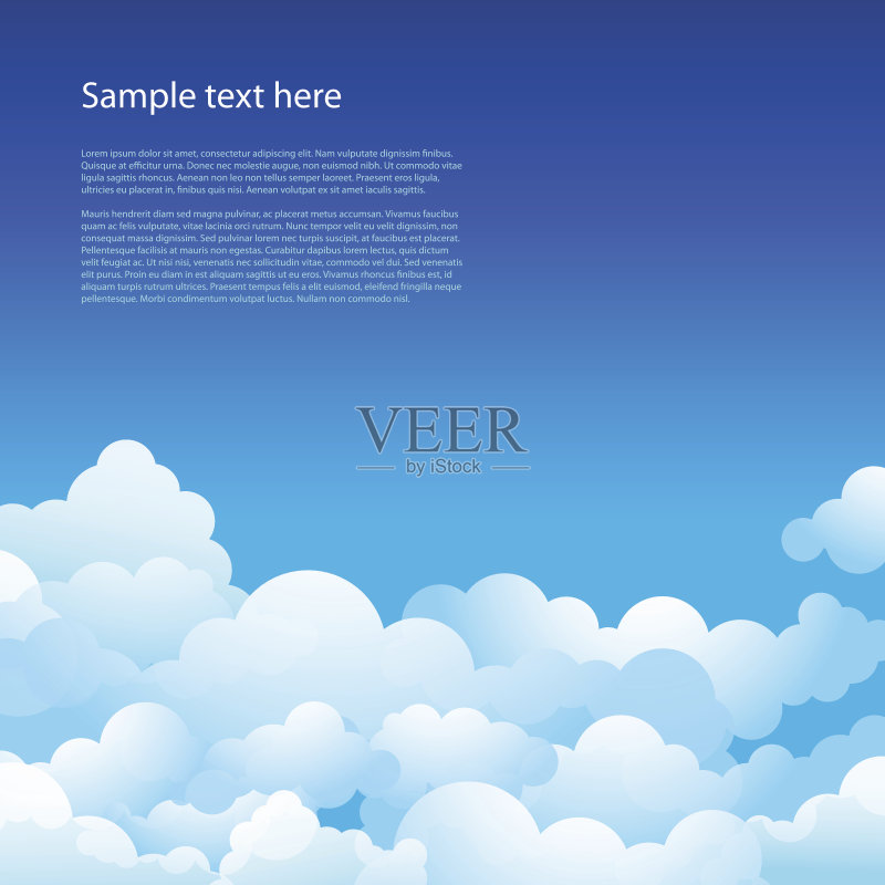 蓝天白云正版插画素材