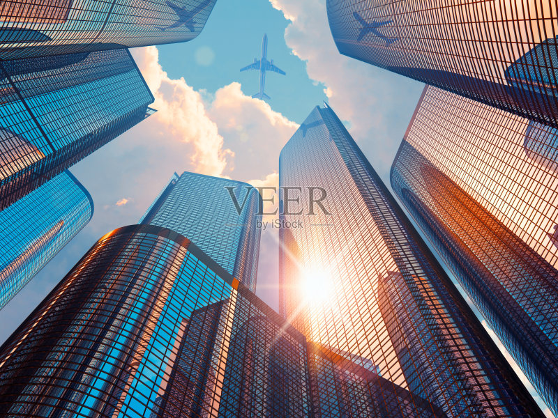 市区的早晨正版图片素材