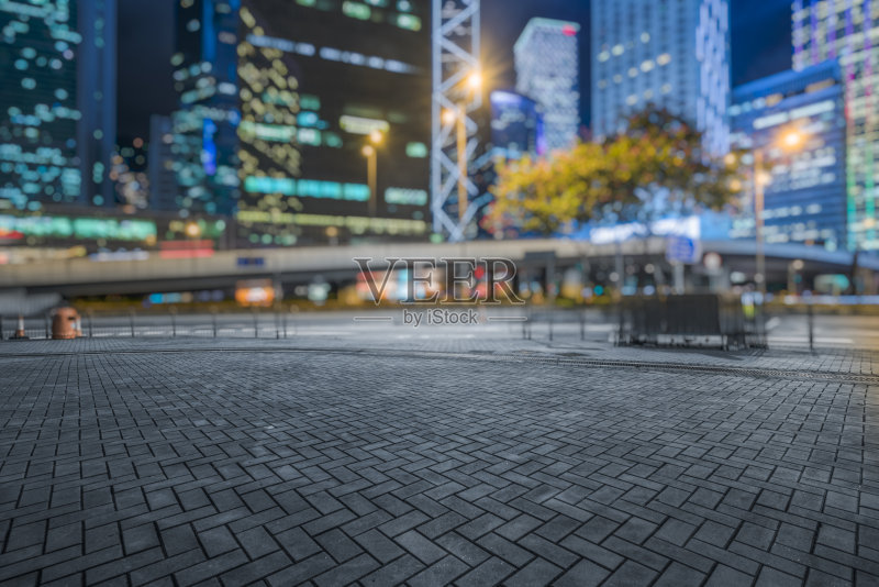 香港中区的夜间正版图片素材