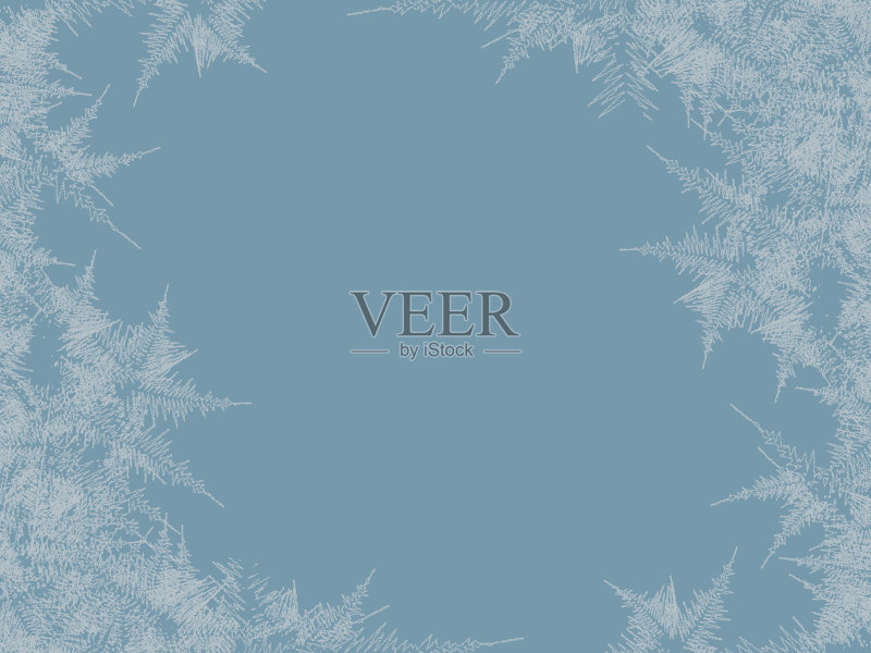 冬天结霜的窗户背景。冻结和风的玻璃正版插画素材