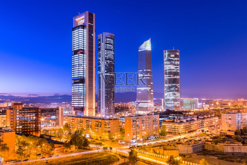西班牙,马德里的天际线正版图片素材