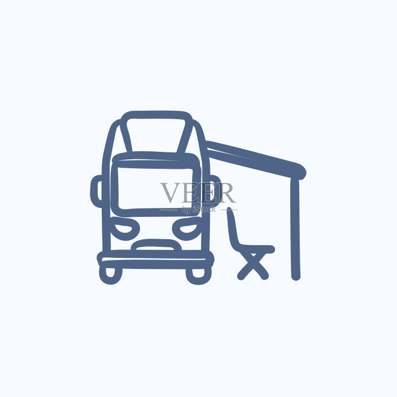 带帐篷房车素描图标图标素材