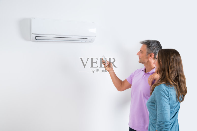 对调节空调温度正版图片素材