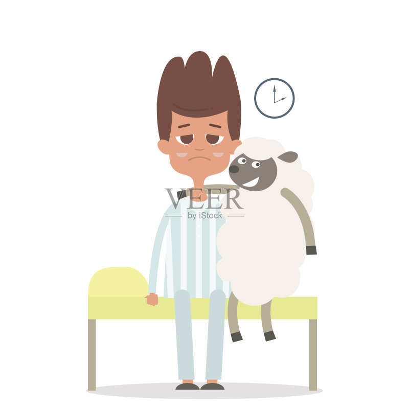 不眠的观念与人与羊就不好。正版插画素材