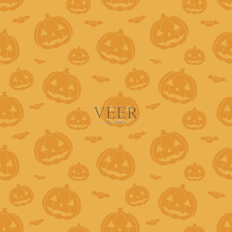 万圣节无缝背景矢量正版插画素材