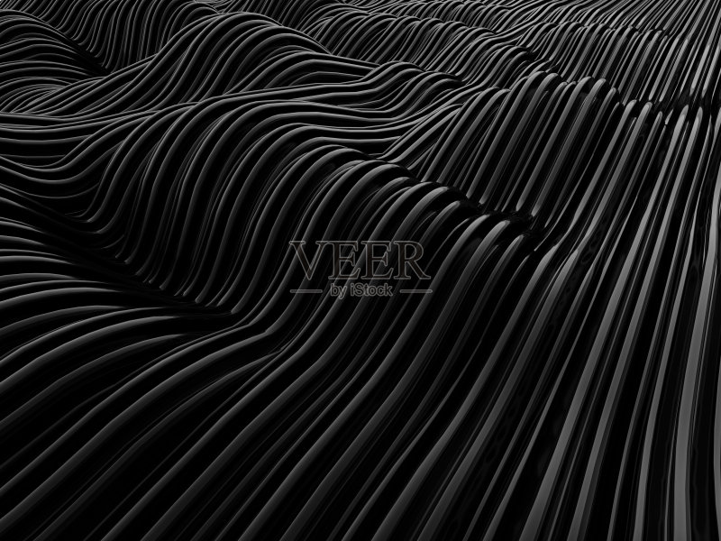 抽象漩涡形状的黑暗背景。三维渲染正版插画素材