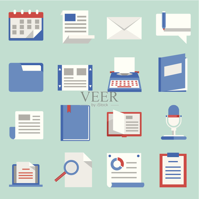 用于Web和移动应用程序的矢量扁平图标图标素材