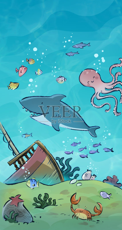 海底正版插画素材