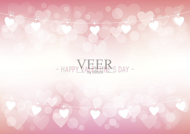 情人节散景背景正版插画素材