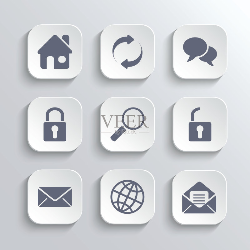 白色App按钮Web图标矢量素材图标素材