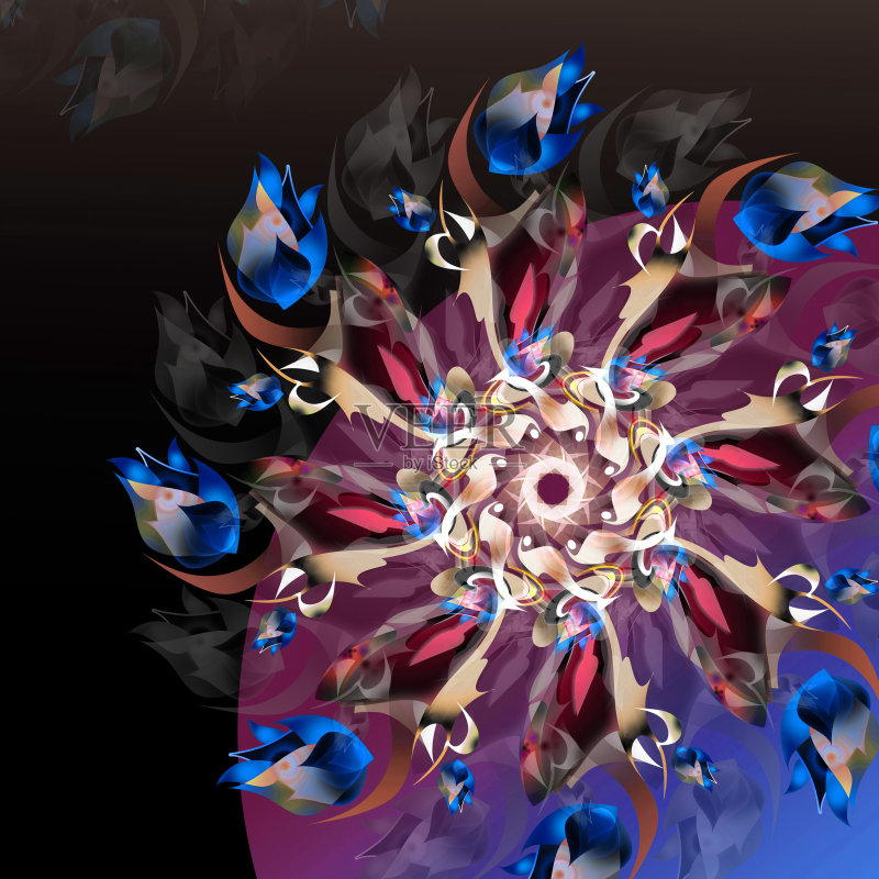 抽象迷幻模式正版插画素材