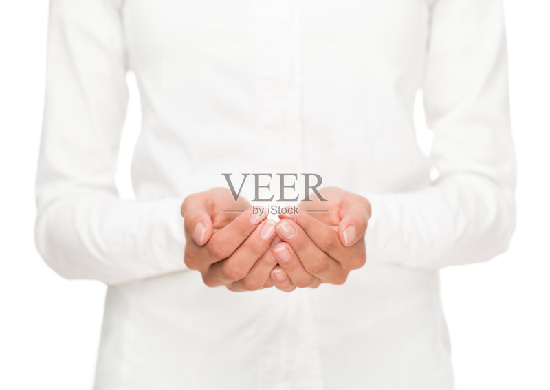 女性的杯状手照片摄影图片